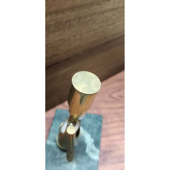 Vintage Brass Plated Timer with Marble base Sand Timer Paperweight - Picture 3 of 12